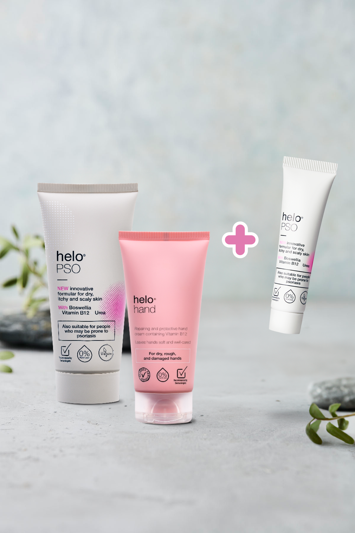 helo hand cream + Free helo PSO cream + Free helo PSO travel size